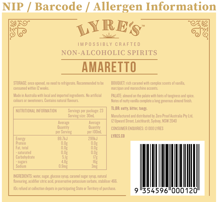 Rượu Không Cồn 0% ABV Lyre’s Amaretti