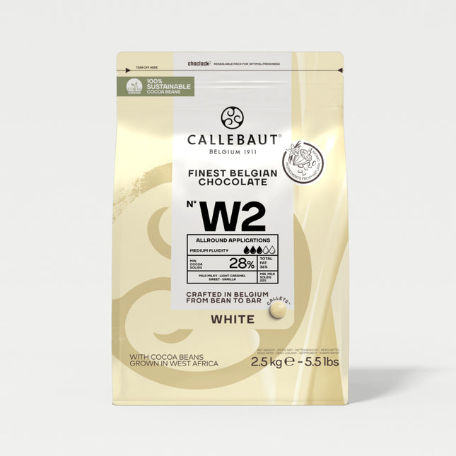 Callebaut | Chocolate Chips | W2 Socola Trắng Hạt Nút