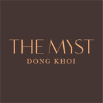 Văn bản đọc 'THE MYST DONG KHOI' bằng chữ màu đồng trên nền tối.