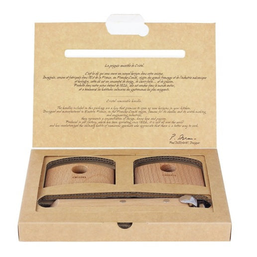 Cristel | Bộ Tay Cầm Gỗ Casteline – Olive Cao Cấp