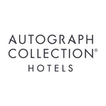 Logo chữ đen cho Khách sạn Autograph Collection được sắp xếp trong ba dòng ở giữa.