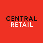 Văn bản đơn giản màu đen và trắng đọc 'CENTRAL RETAIL' trên nền đỏ.