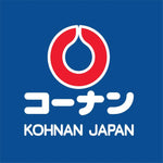 Logo hình tròn màu đỏ với chữ Kanji trắng 'コーナン' và chữ tiếng Anh 'KOHNAN JAPAN' trên nền màu xanh.