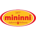 Logo hình elip màu đỏ và vàng cho Mininni, một công ty ngành xay xát của Ý được thành lập năm 1877.